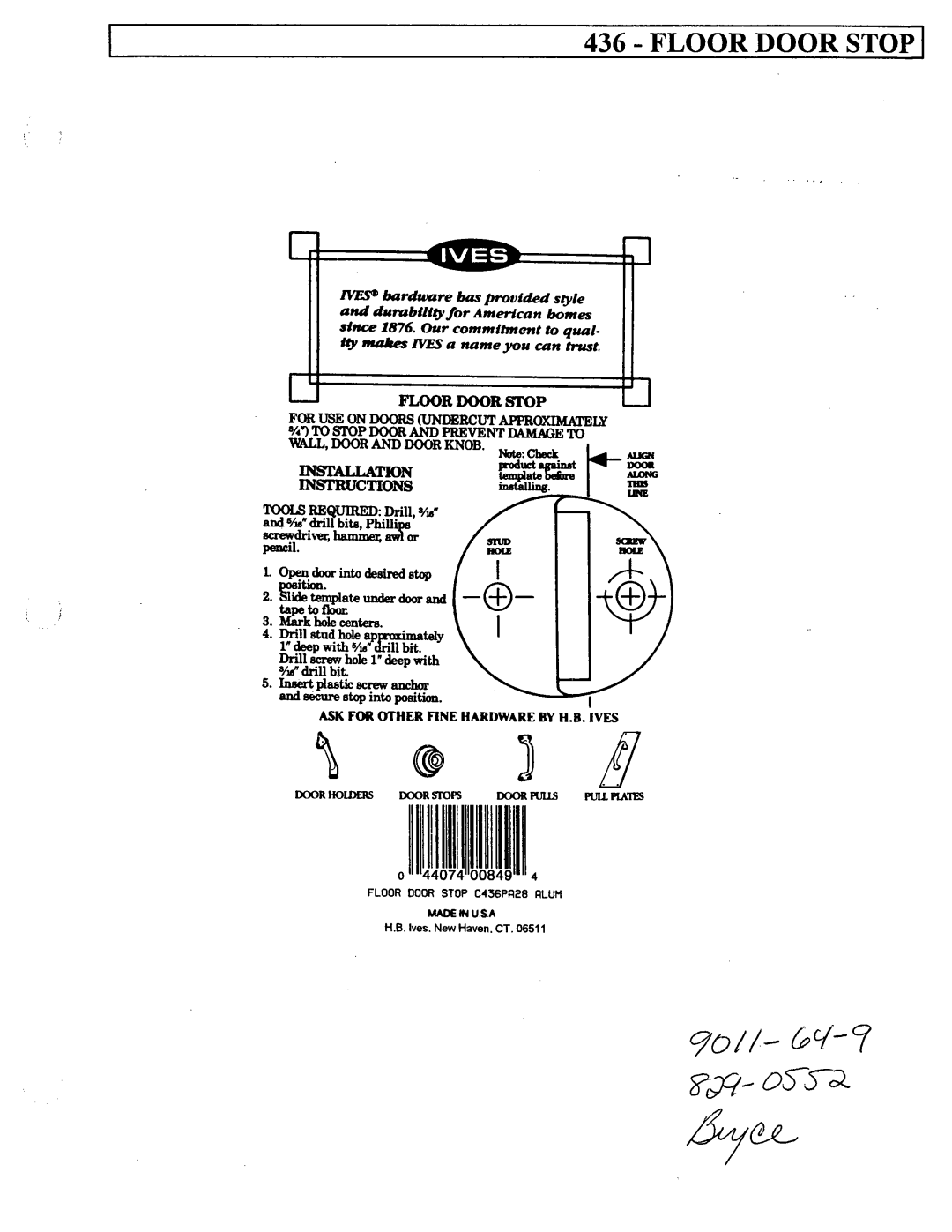 Ives 436 manual 