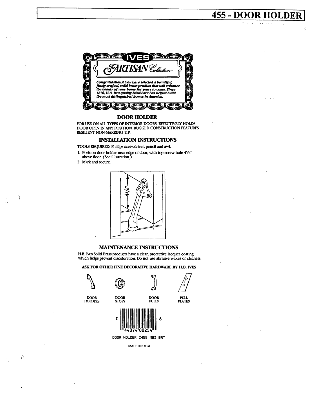 Ives 455 manual 