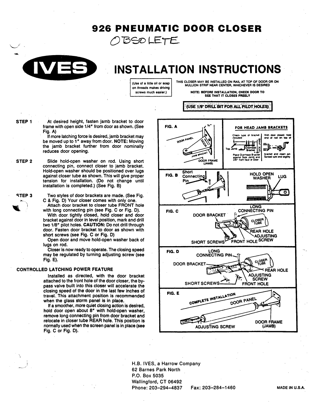 Ives 926 manual 