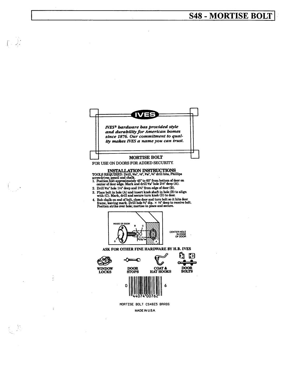 Ives S48 manual 