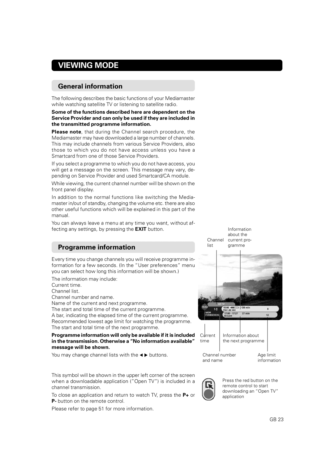 JA Audio 9902S manual Viewing Mode, Programme information 