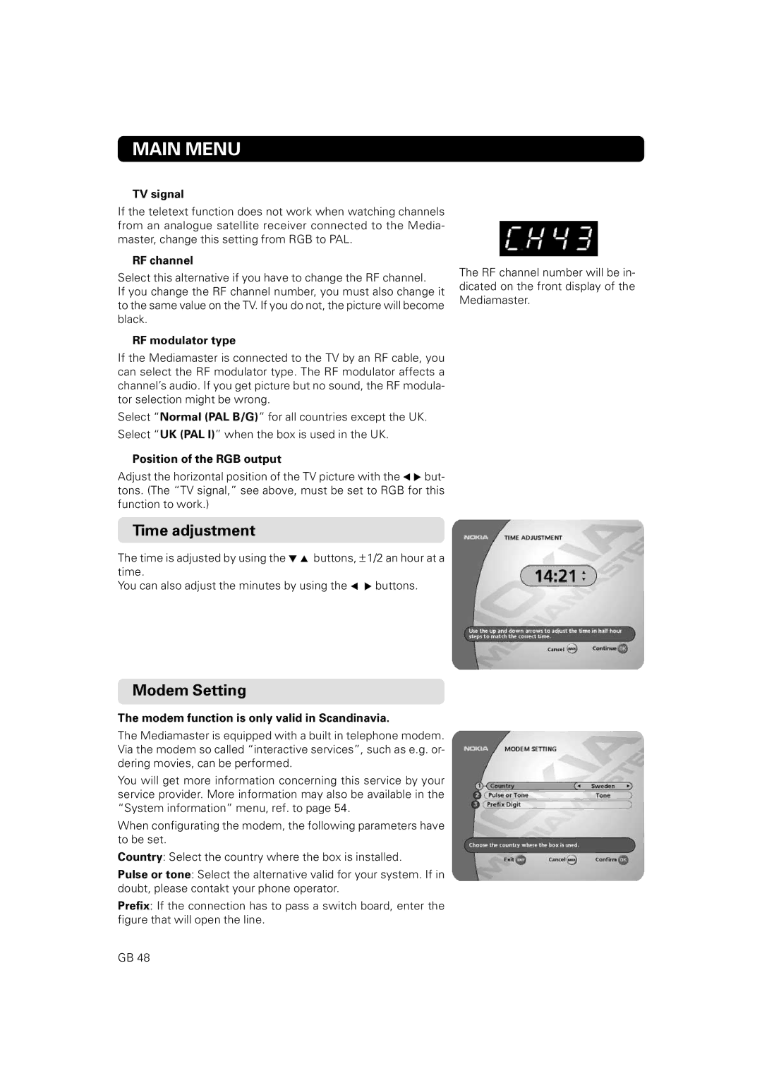 JA Audio 9902S manual Modem Setting 