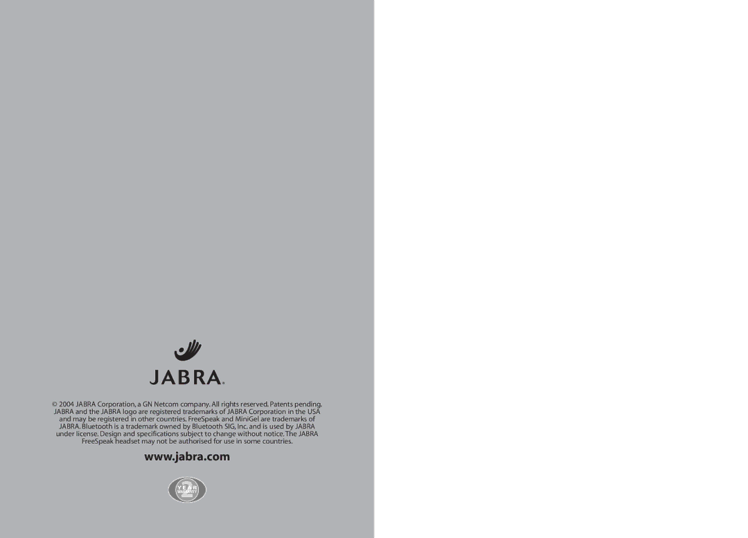 Jabra 250 user manual Y2E a R Warranty 