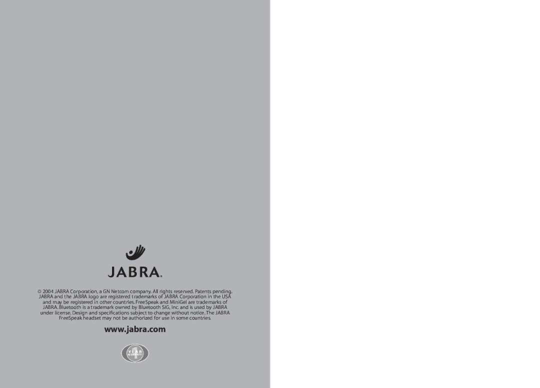 Jabra 250 user manual Y1E a R Warranty 