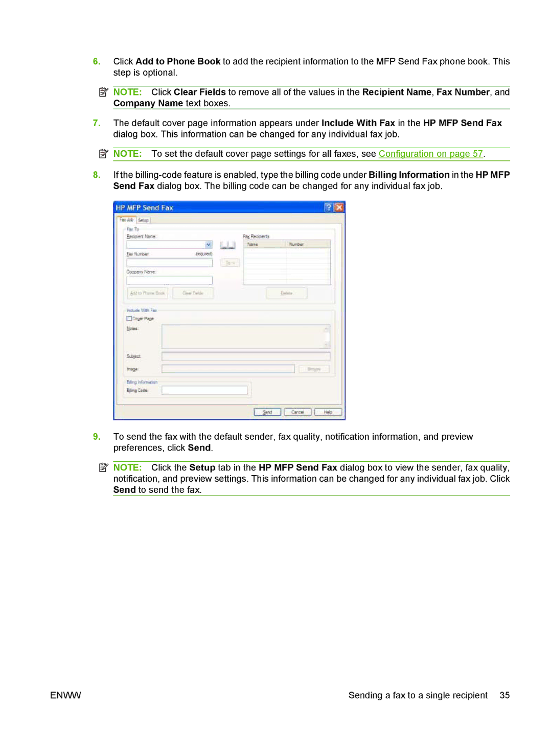 Jabra 300 manual Sending a fax to a single recipient 