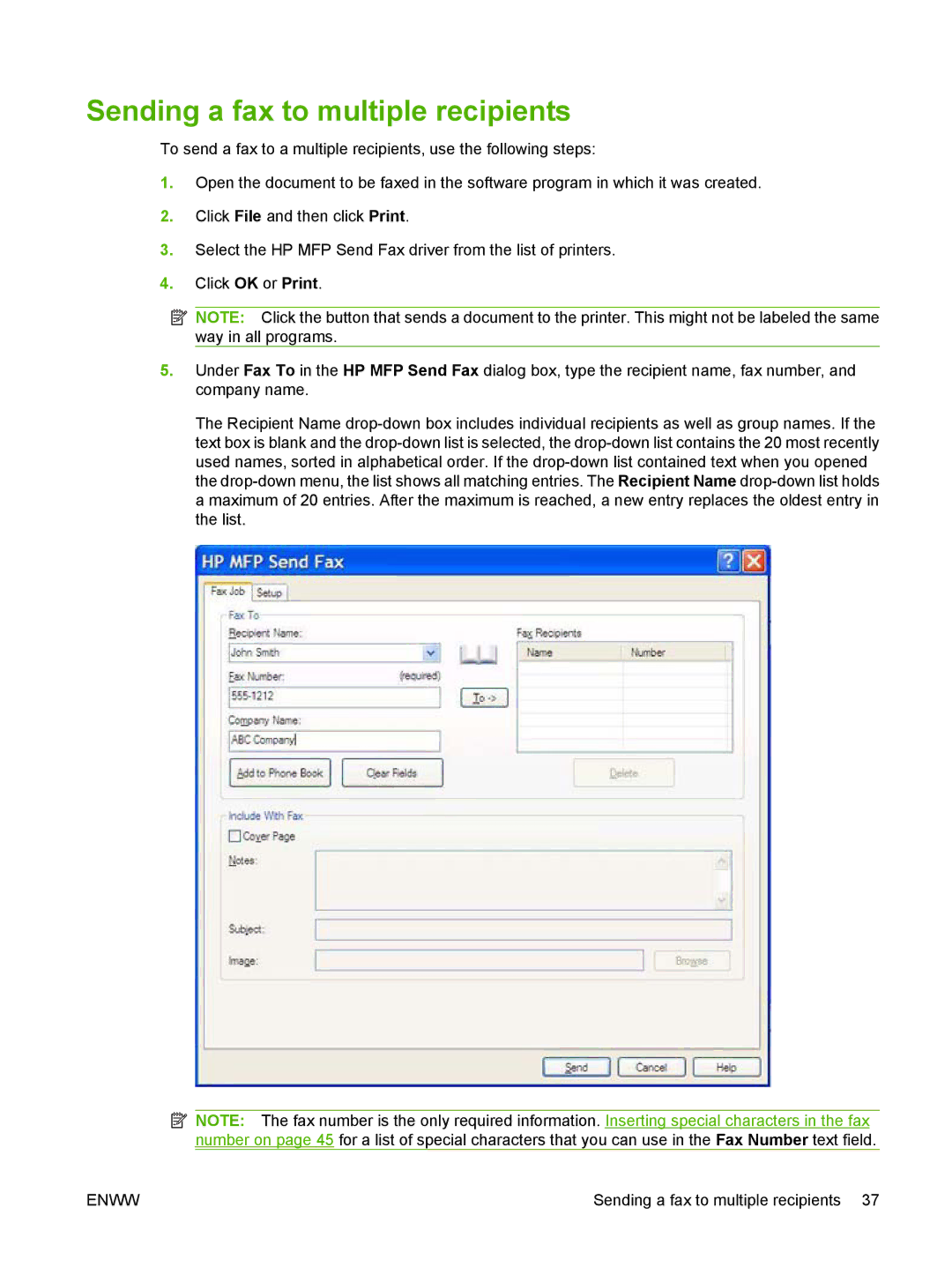 Jabra 300 manual Sending a fax to multiple recipients 