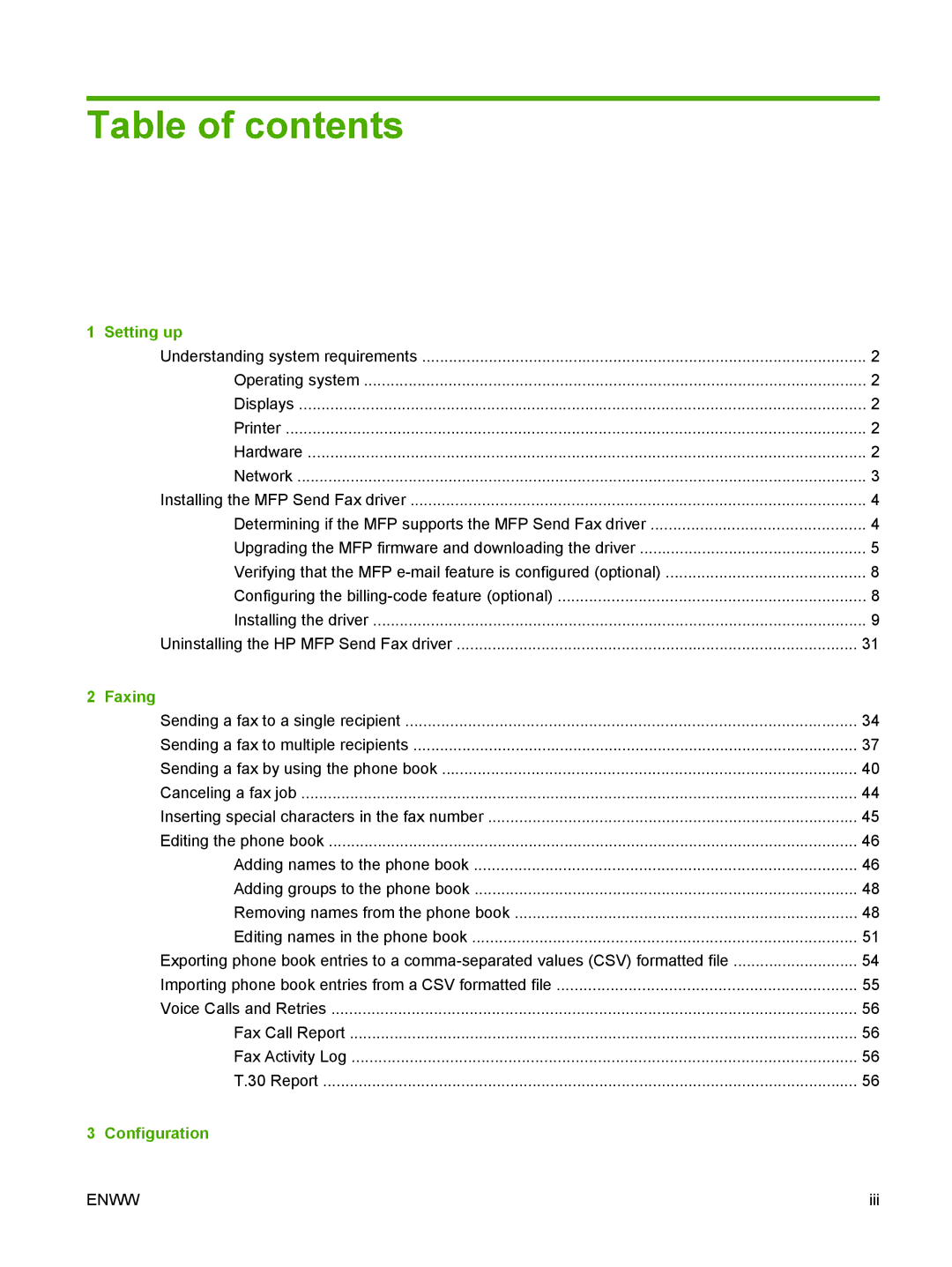 Jabra 300 manual Table of contents 