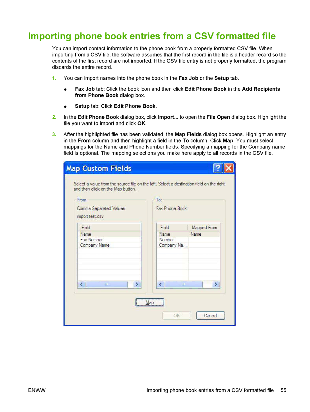 Jabra 300 manual Importing phone book entries from a CSV formatted file 