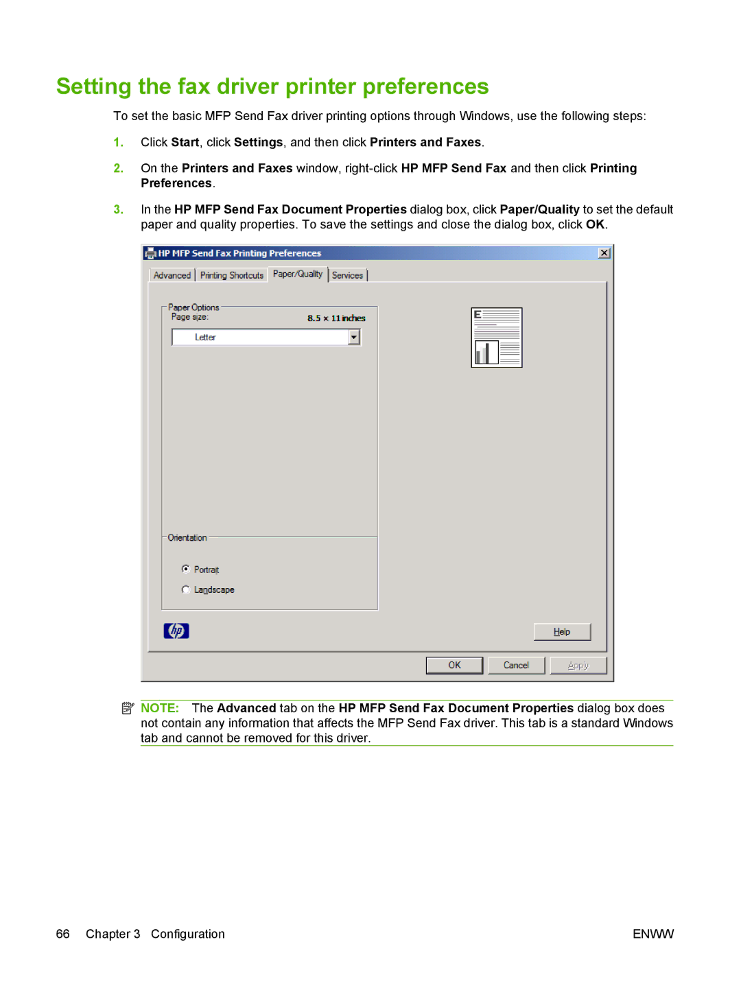 Jabra 300 manual Setting the fax driver printer preferences 