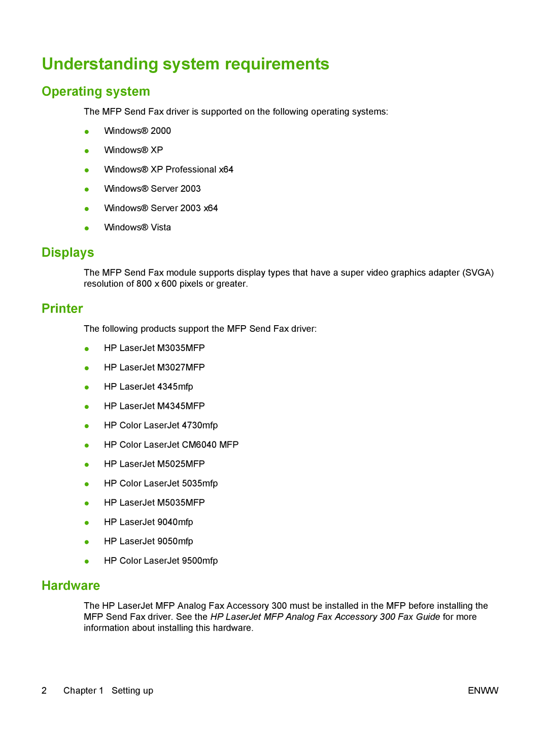 Jabra 300 manual Understanding system requirements, Operating system, Displays, Printer, Hardware 