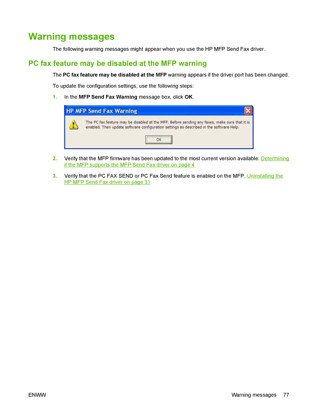 Jabra 300 manual PC fax feature may be disabled at the MFP warning 