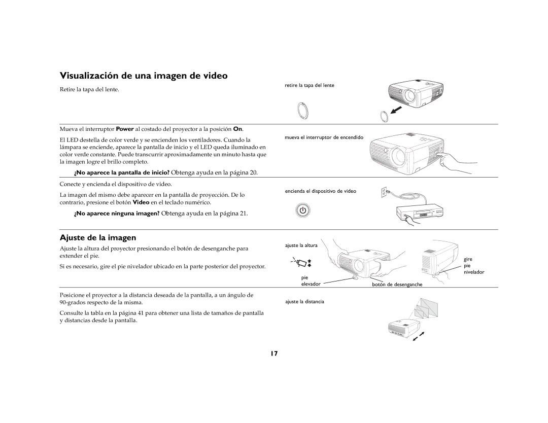 Jabra 4800 manual Visualización de una imagen de video, Encienda el dispositivo de video 