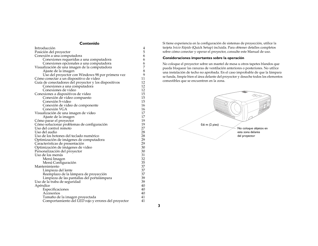 Jabra 4800 manual Contenido, Consideraciones importantes sobre la operación 