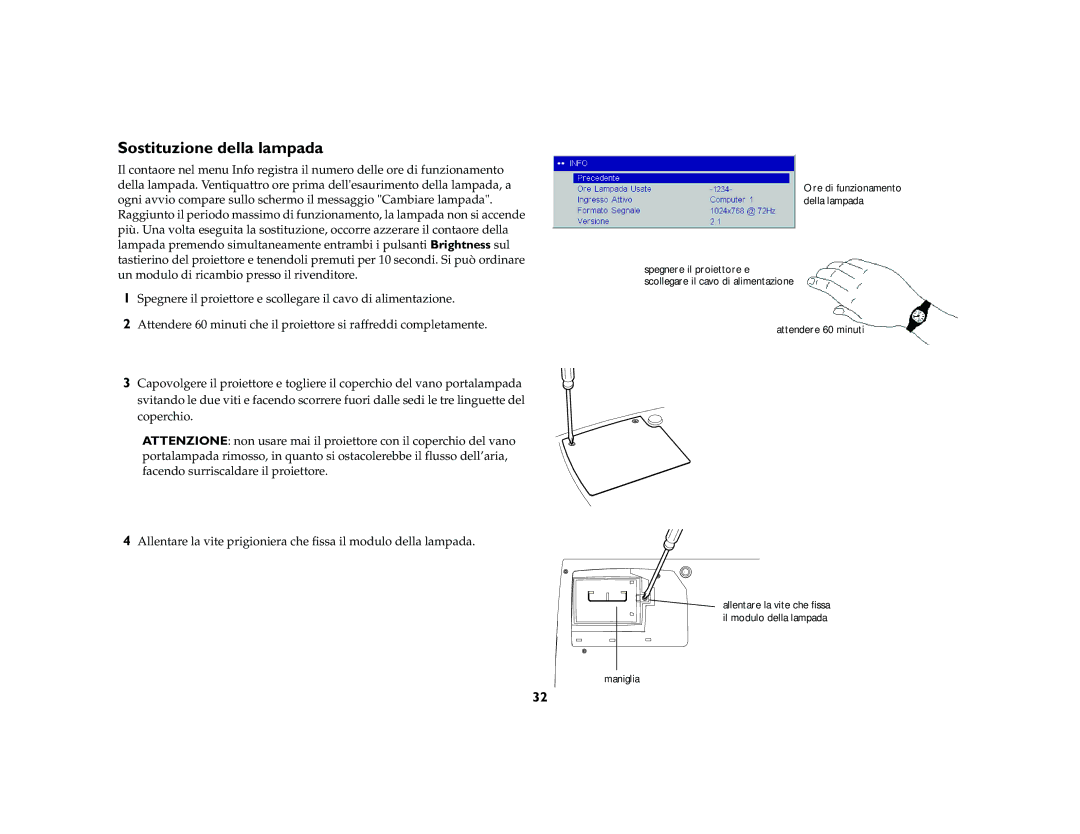 Jabra 7210 manual Sostituzione della lampada 