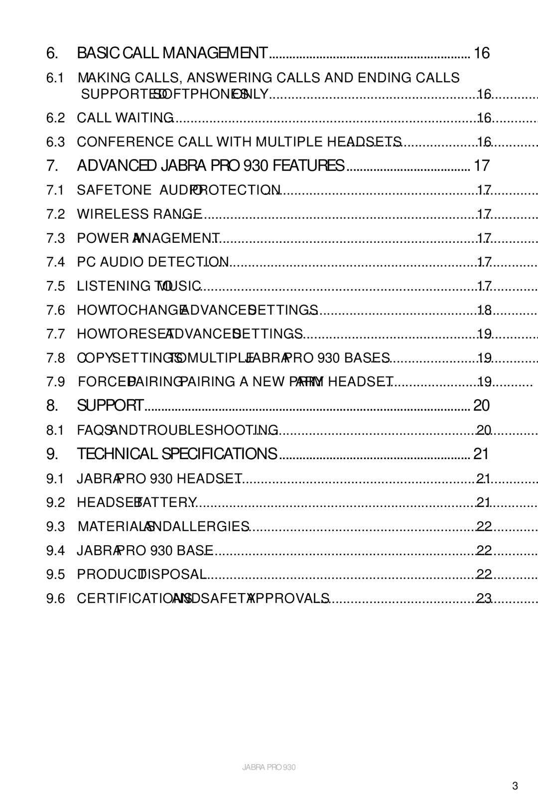 Jabra user manual Making CALLS, Answering Calls and Ending Calls, Advanced Jabra PRO 930 Features 