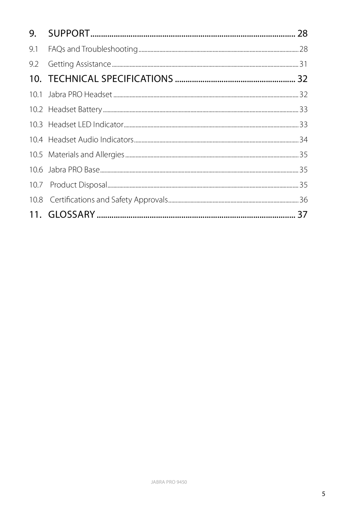 Jabra 9450 user manual 10.1 