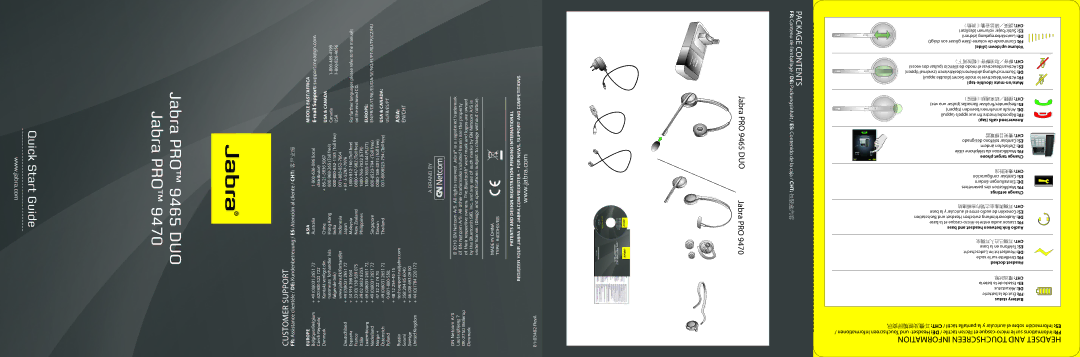 Jabra 9470 quick start Jabra PRO 9465 DUO Jabra PRO 