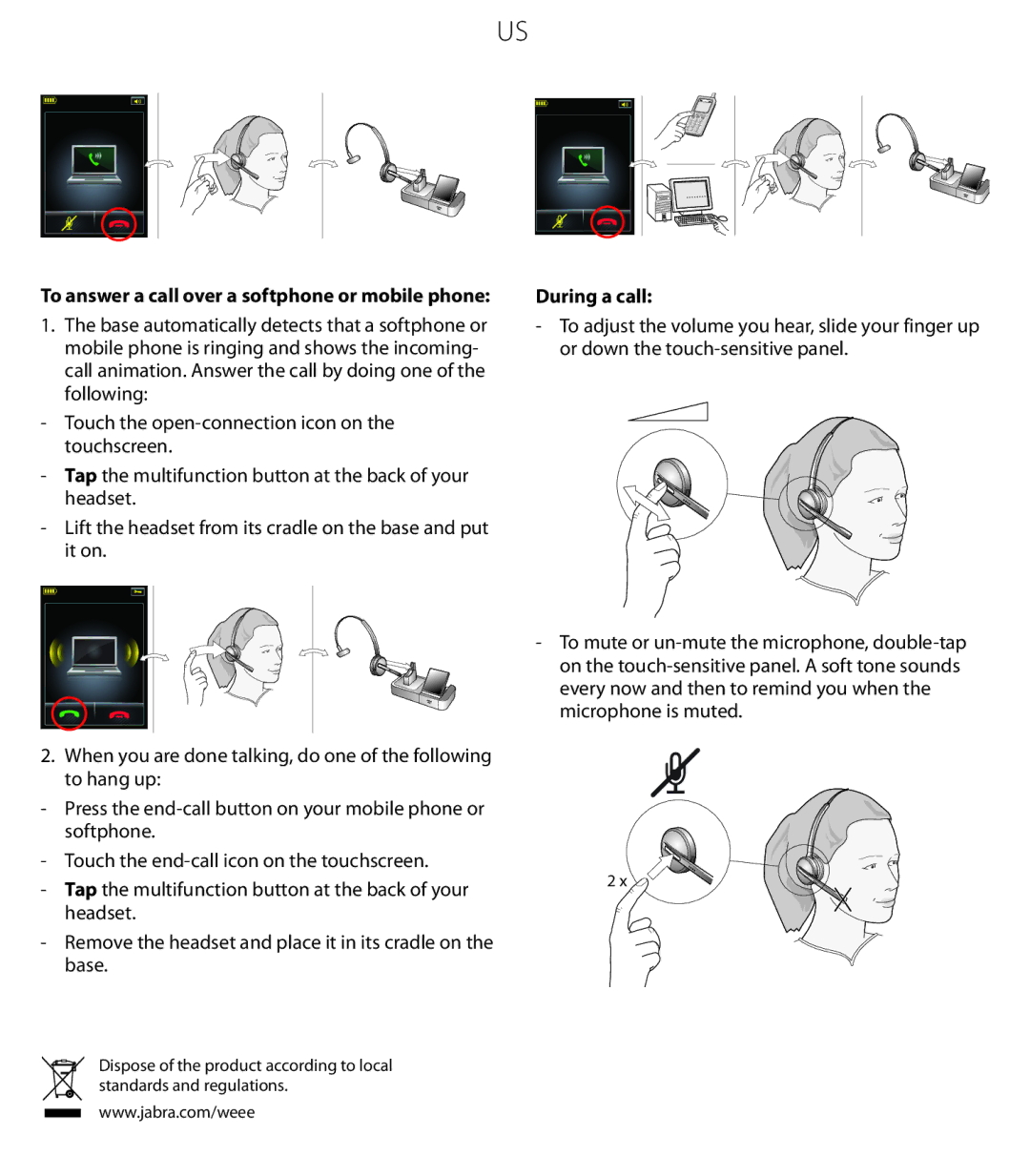 Jabra 9470 quick start During a call 