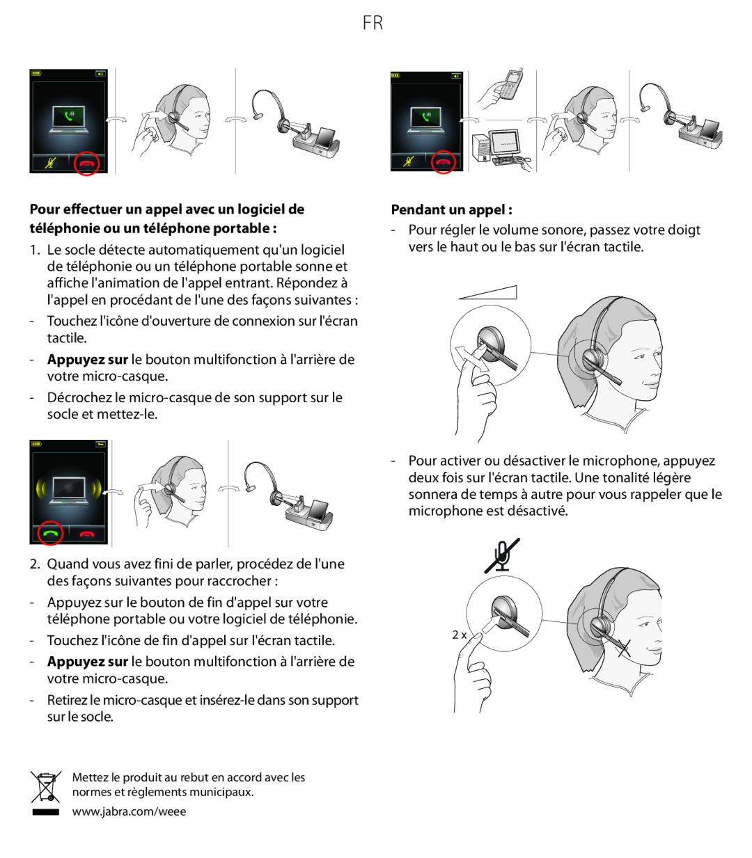 Jabra 9470 quick start Pendant un appel 