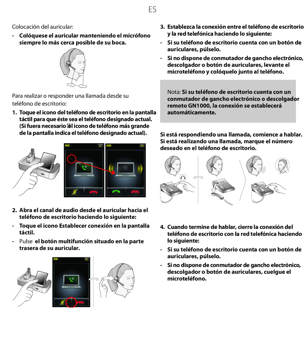 Jabra 9470 quick start Colocación del auricular 