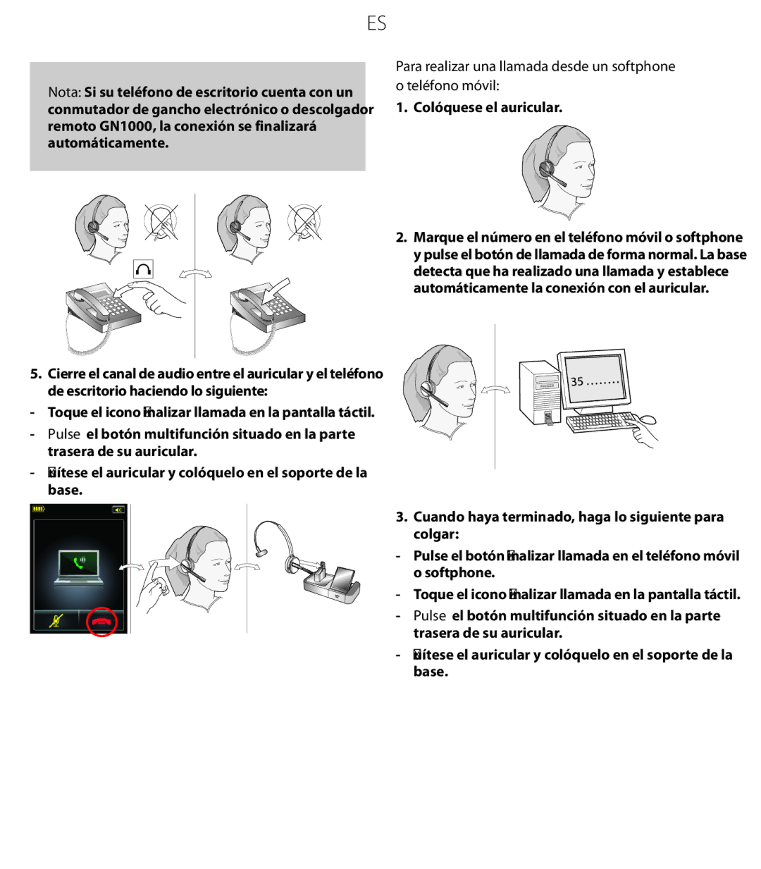 Jabra 9470 quick start Colóquese el auricular 