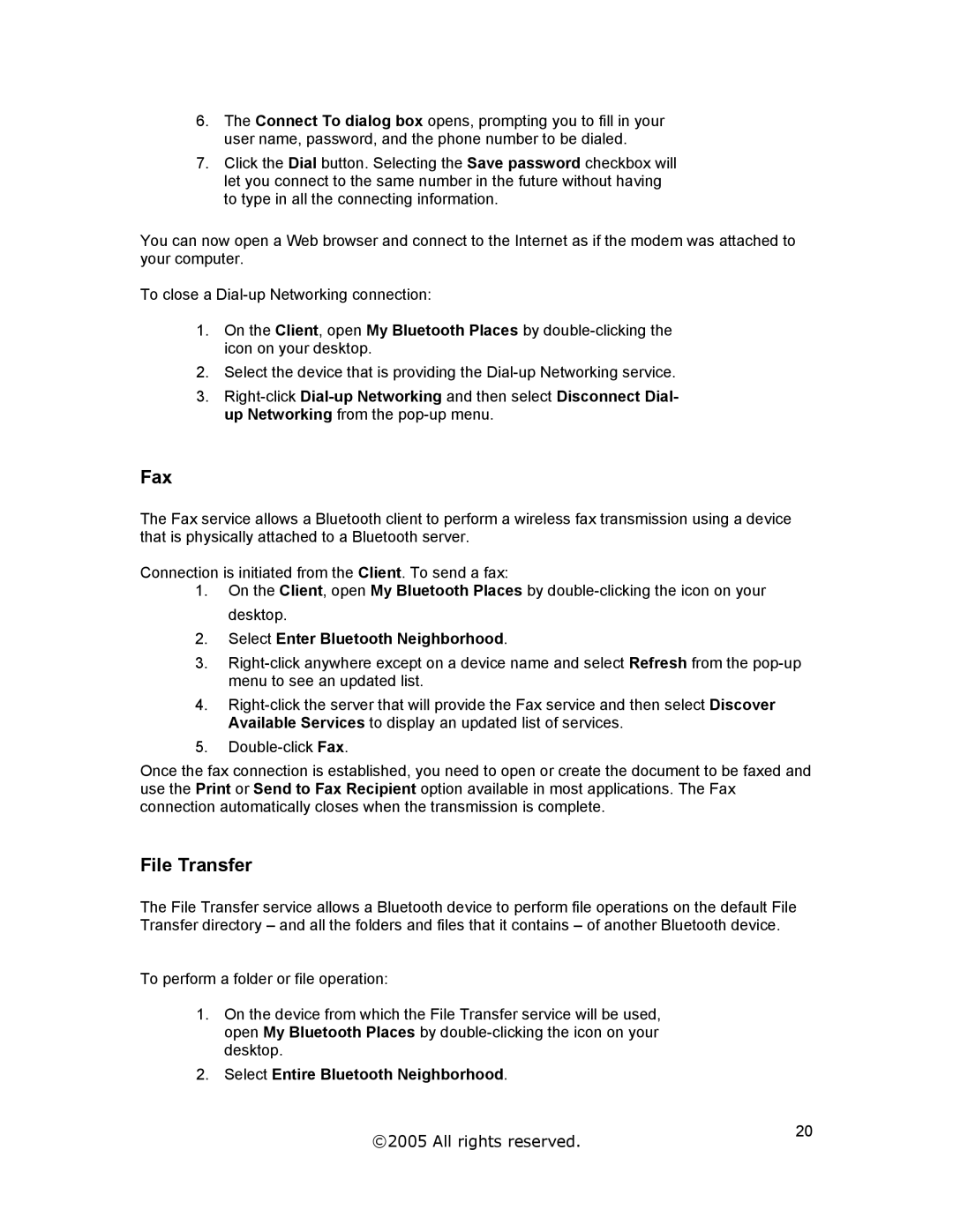 Jabra A320s user manual Fax, File Transfer 