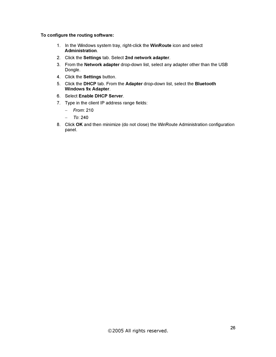 Jabra A320s user manual To configure the routing software, Click the Settings tab. Select 2nd network adapter 