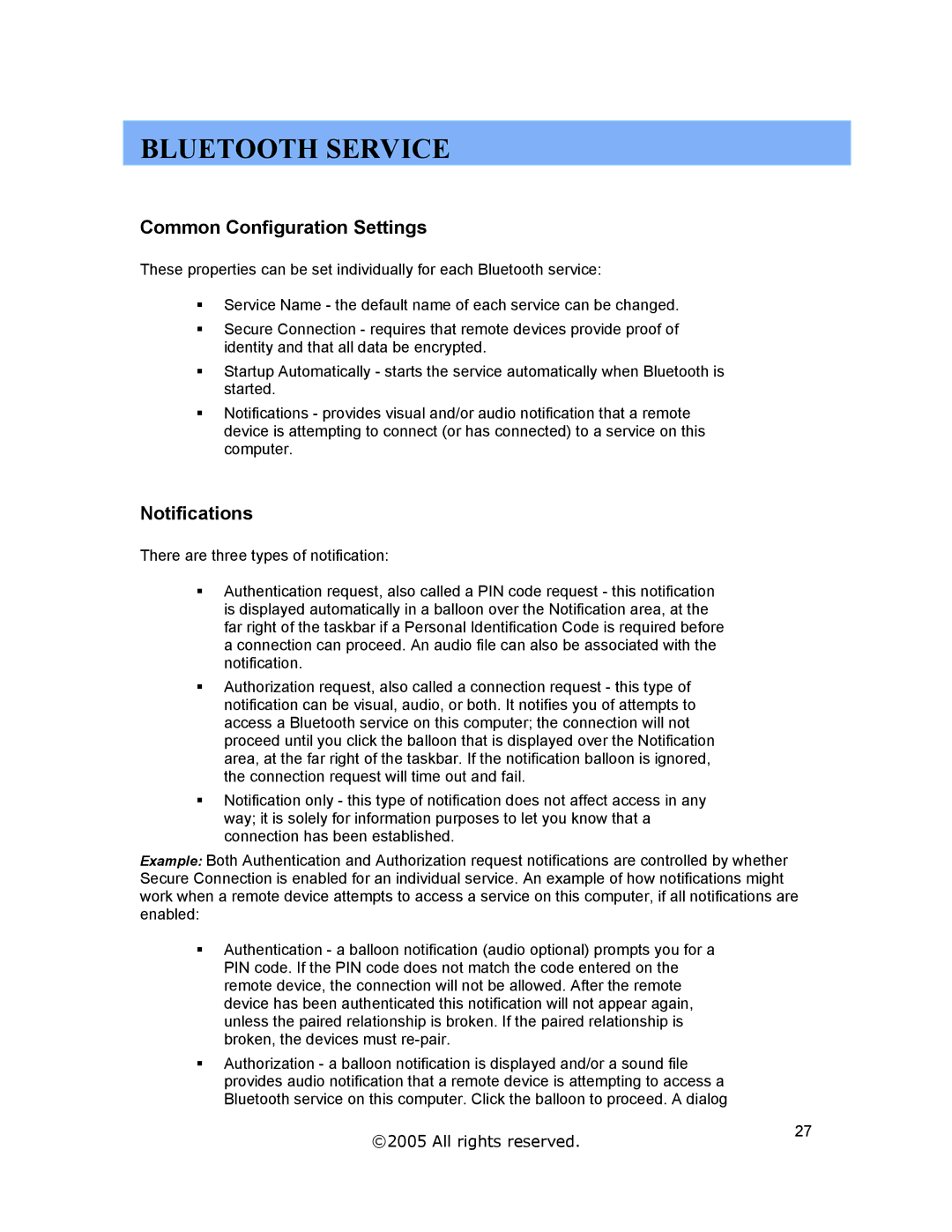 Jabra A320s user manual Common Configuration Settings, Notifications 