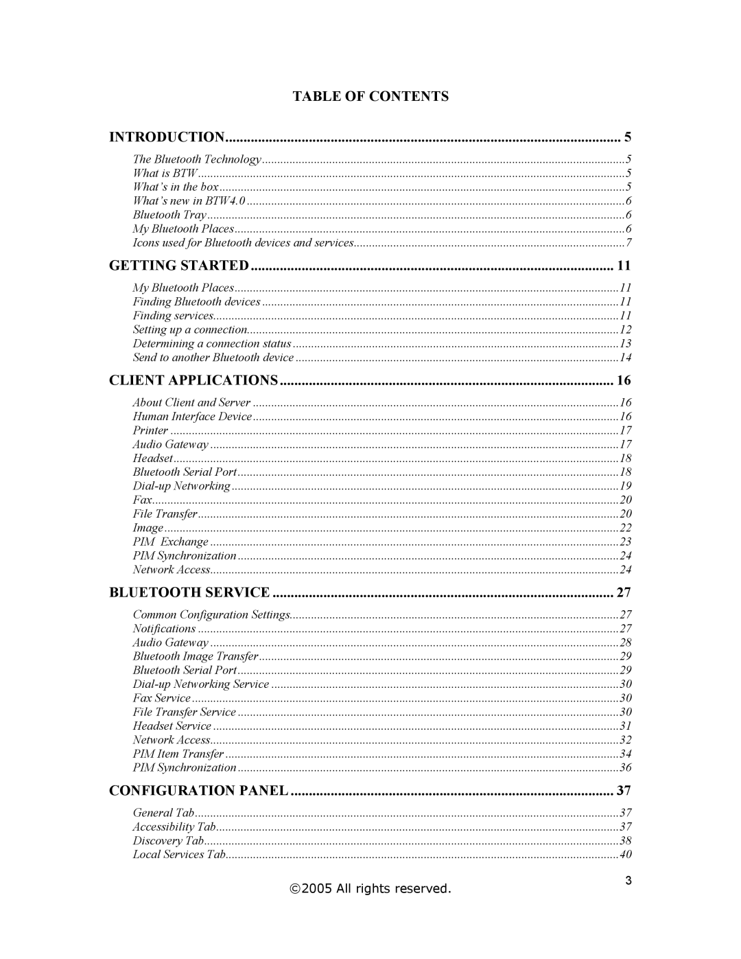 Jabra A320s user manual Table of Contents 