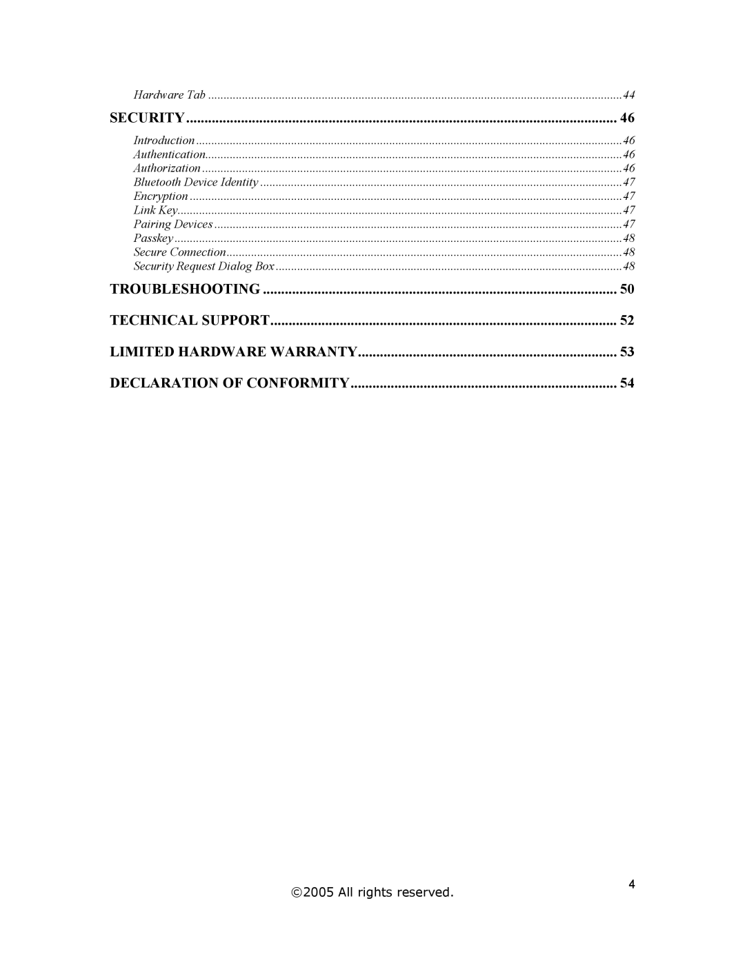 Jabra A320s user manual Security 