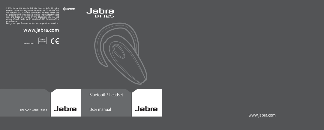 Jabra BT 125 user manual 