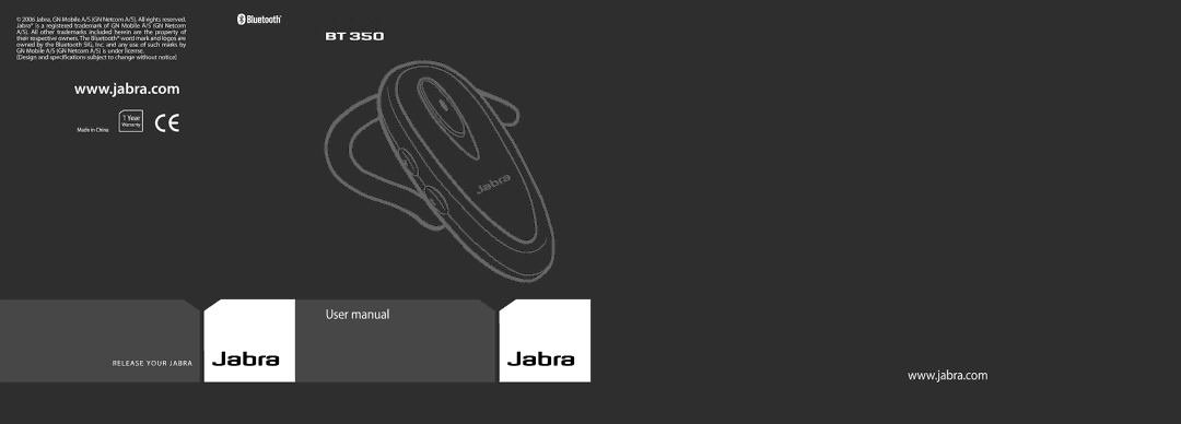 Jabra BT 350 user manual Design and specifications subject to change without notice 