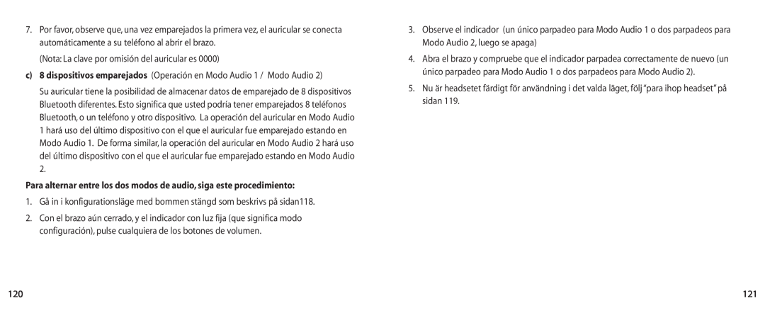 Jabra BT100 user manual Nota La clave por omisión del auricular es 