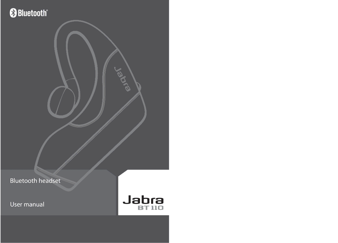 Jabra BT110 user manual Bluetooth headset 