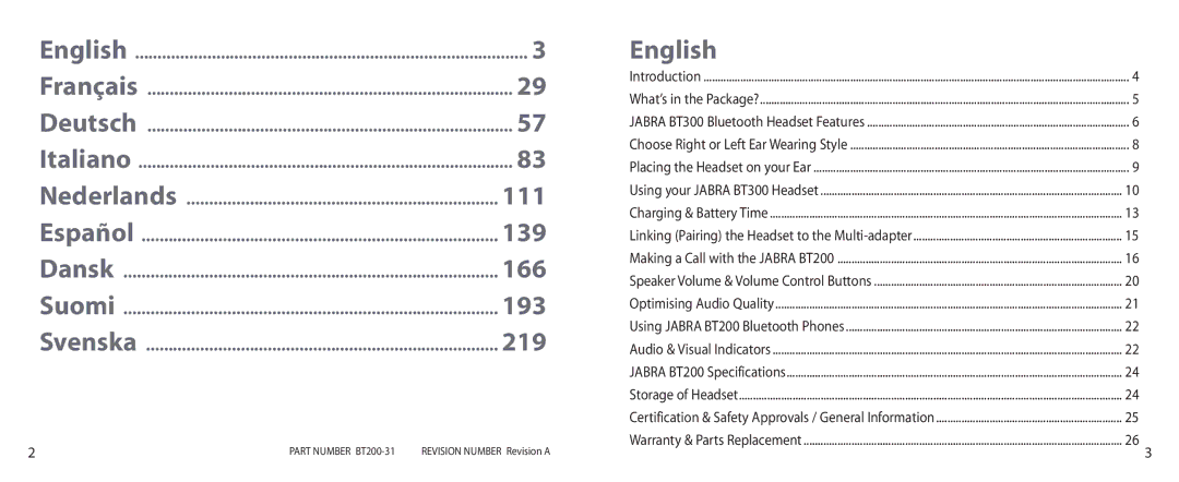 Jabra BT200 user manual English 