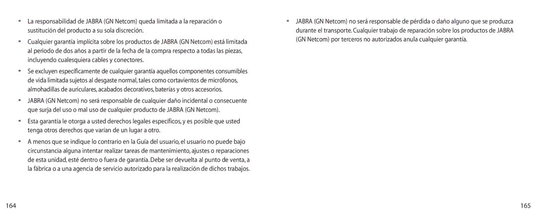 Jabra BT200 user manual 165 