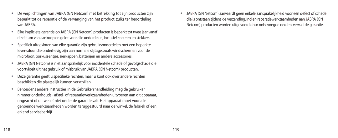 Jabra BT200 user manual 119 