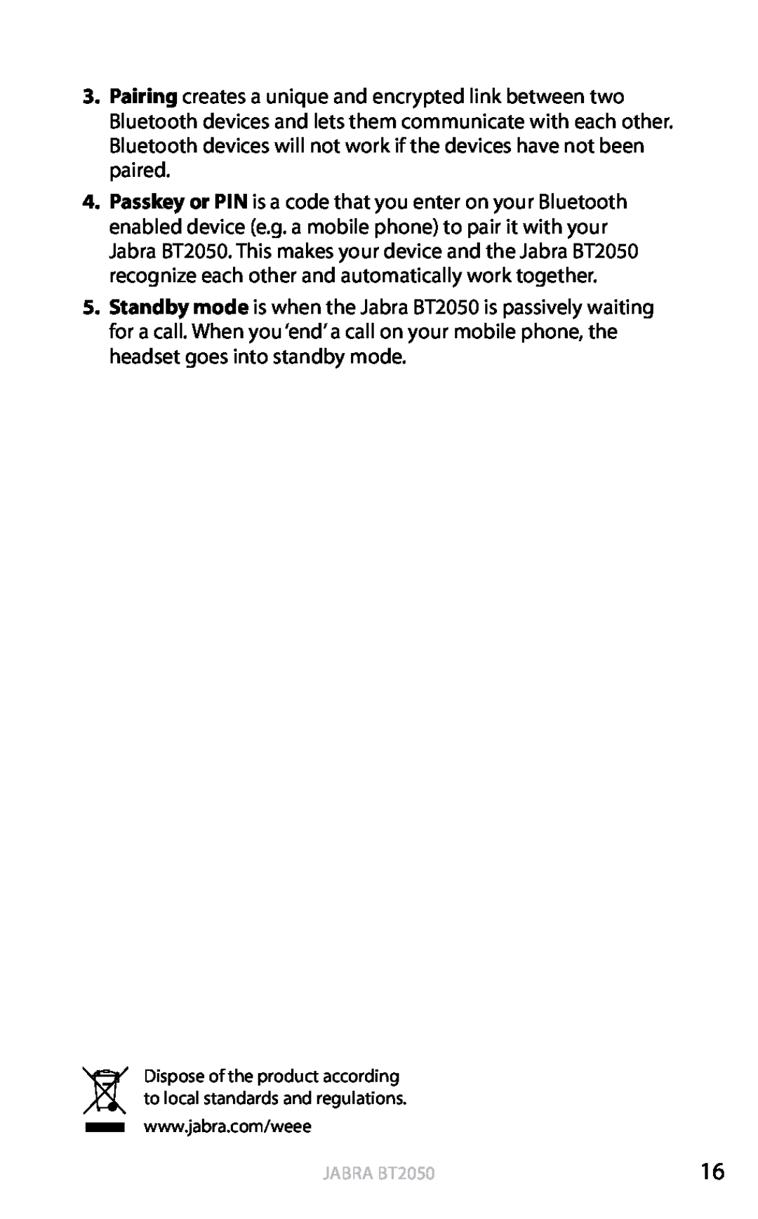 Jabra BT2050 user manual english 