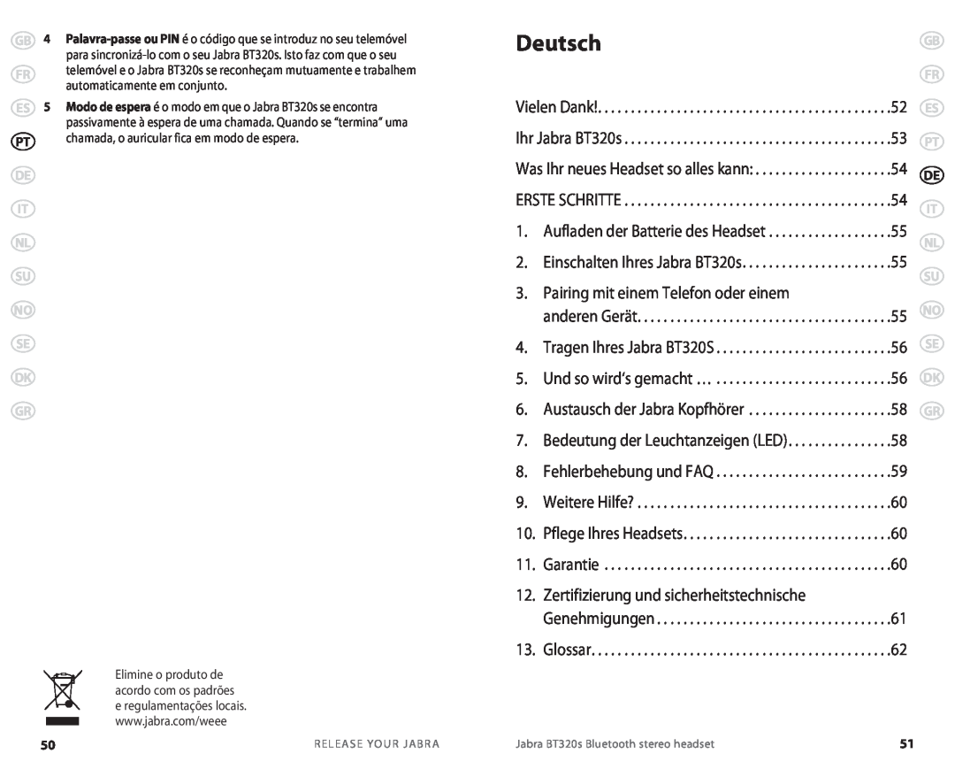 Jabra BT320s user manual Deutsch 