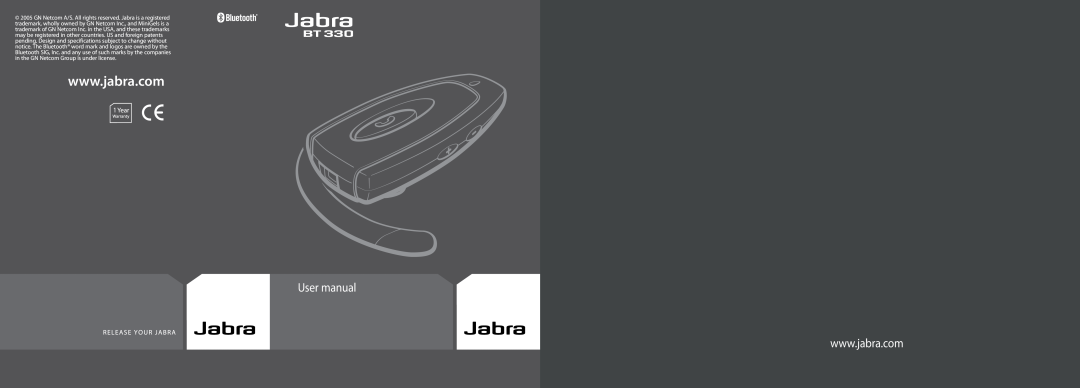 Jabra BT330 user manual 