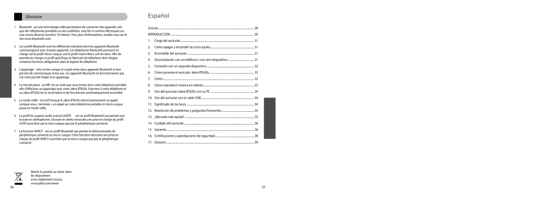 Jabra BT620s user manual Español, Glossaire 