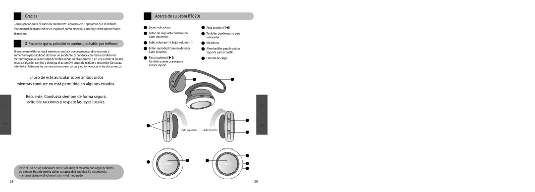 Jabra user manual Gracias, Acerca de su Jabra BT620s 