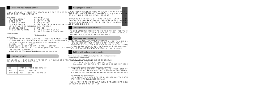 Jabra BT620s user manual What your new headset can do, Charging your headset, Turning the blue lights off and on 