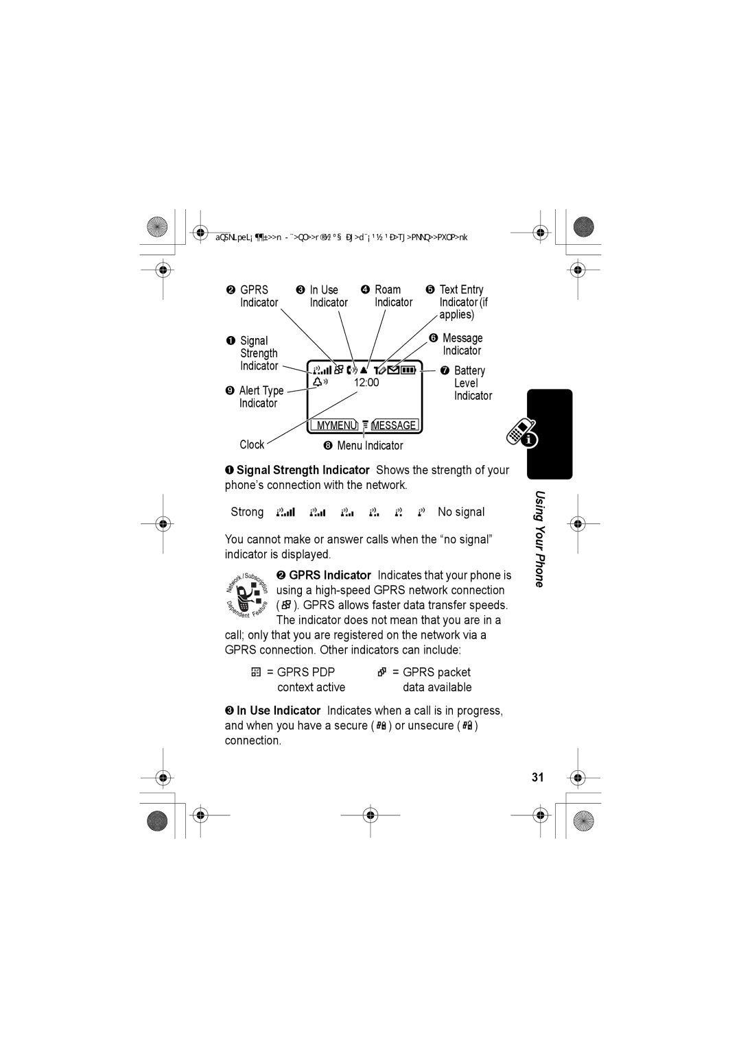 Jabra C350 manual ➌ In Use ➍ Roam, Applies, ➊ Signal, Strength Indicator, Level, Indicator Clock, Context active 