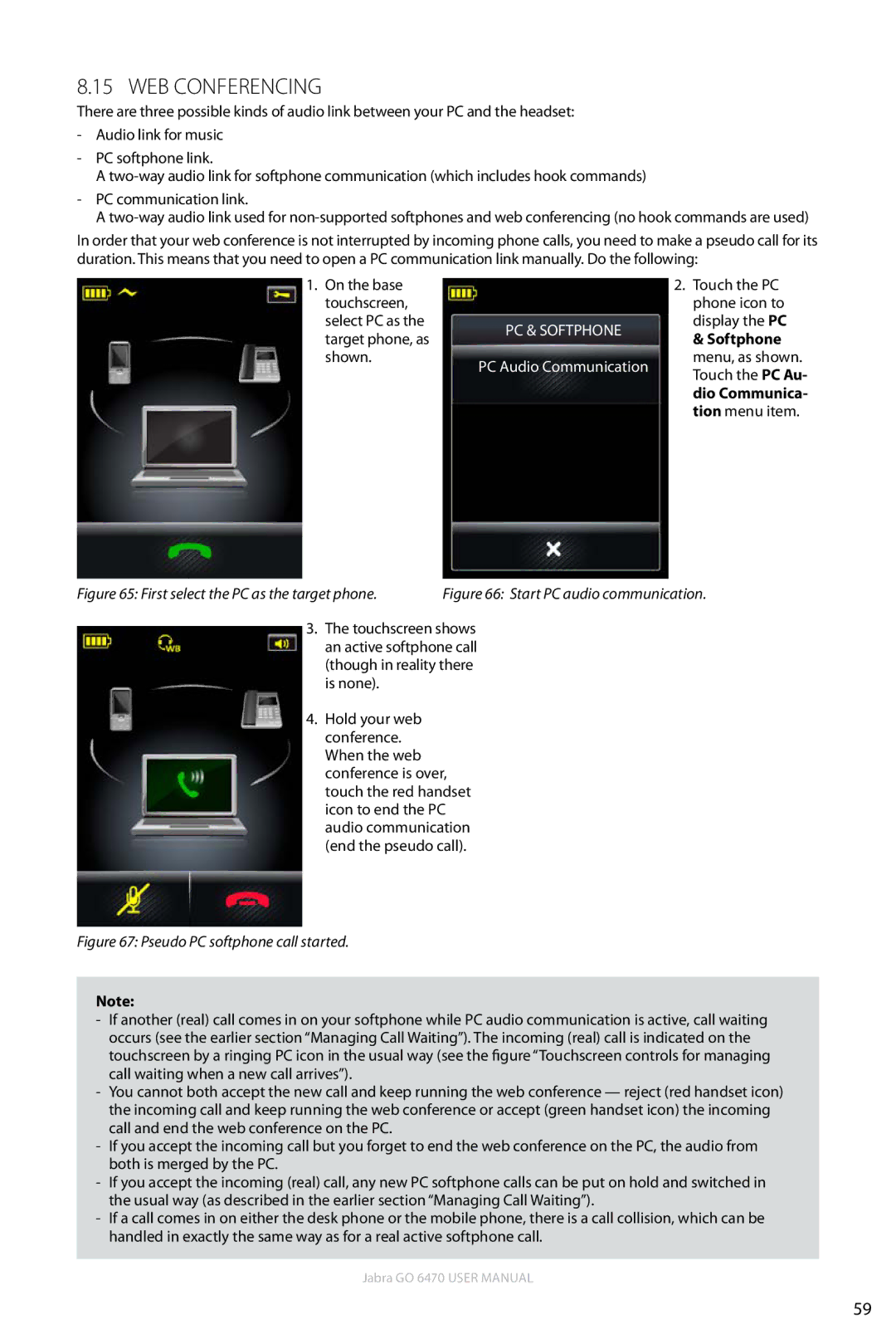 Jabra GO 6470 user manual Web conferencing, Shown 