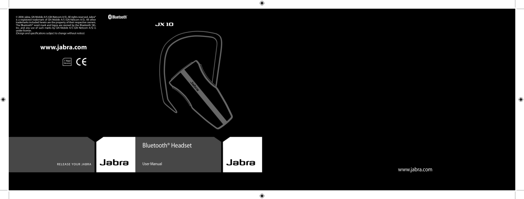 Jabra JXO Bluetooth Headset user manual 