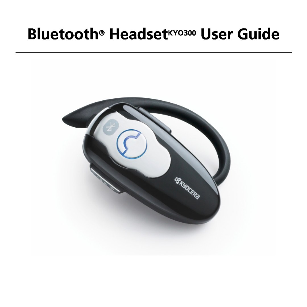 Jabra manual Bluetooth HeadsetKYO300 User Guide 