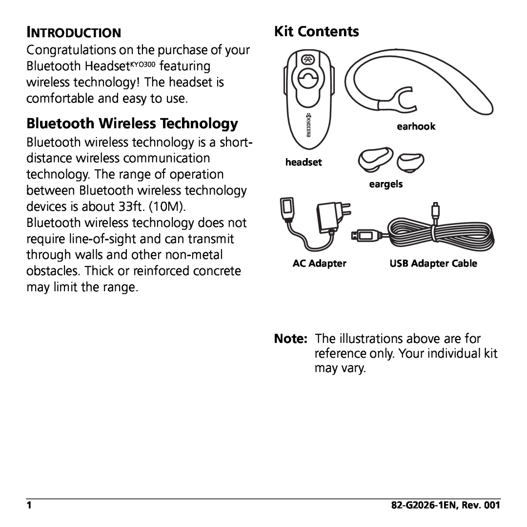 Jabra KYO300 manual Bluetooth Wireless Technology, Kit Contents, Introduction 