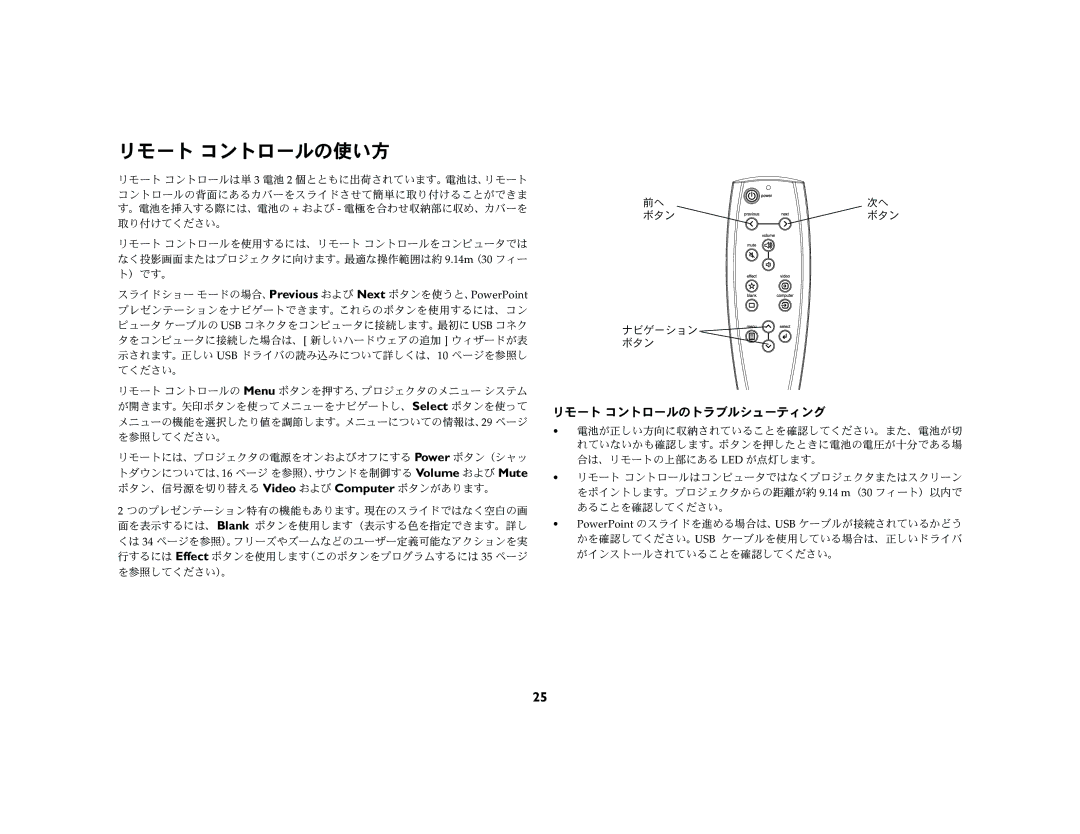 Jabra LP 540 manual リモート コントロールの使い方, リモート コントロールのトラブルシューティング 