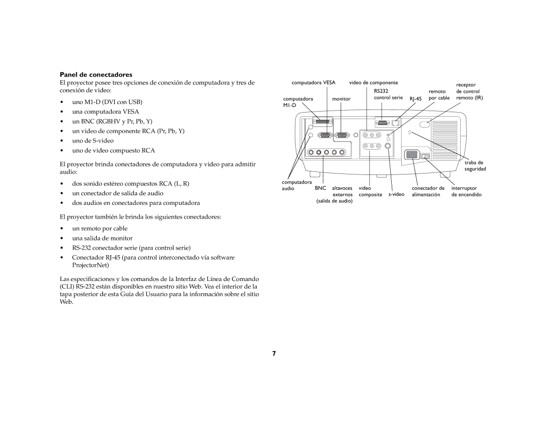 Jabra LP 850 manual Panel de conectadores 